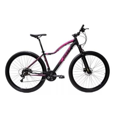 Imagem de Bicicleta Bike Aro 29 KSW MTB Alumínio 24V Câmbios Especiais - Feminina - Cabeamento Superior Interno (Preto/Rosa, 17)