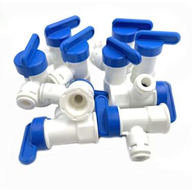 Imagem de 10 peças de válvula de esfera de tanque FNPT para 0,63 cm FNPT para osmose reversa RO tanque de armazenamento de água filtro de água, empurre para conectar conexões rápidas de plástico RO