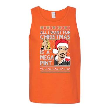 Imagem de wild custom apparel Camiseta regata masculina Johnny D Drinking Mega Pint Hearsay Judge Amber Ugly Christmas, Laranja, M