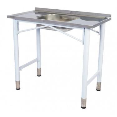 Imagem de Pia Industrial Benfati Inox 430 100x53cm Pés Pintados Concretada com 1 Cuba 813