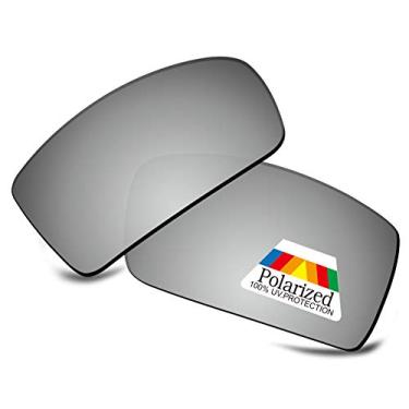 Imagem de Bwake Lentes de reposição para óculos de sol Oakley Gascan - Prata acetinada polarizada