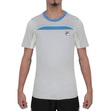 Imagem de Camiseta Fila Backspin Short Sleeve Cinza Azul e Limão