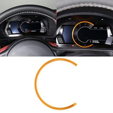 Imagem de Anel de acabamento de painel adequado para Toyot@ Supr@ GR A90 A91 MK5 2018-2022, capa de anel de decoração de tacômetro de interior de carro, capa de moldura de painel de instrumentos de liga de alumínio (Amarelo)