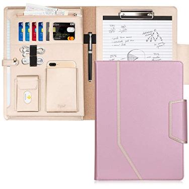 Imagem de Toplive Capa para portfólio, pasta de conferência, pasta executiva de negócios, com capa para documentos, prancheta tamanho A4, porta-cartões de visita, carteira para mulheres e homens, ouro rosa