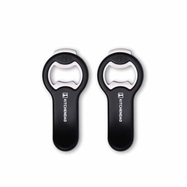 Imagem de Abridor de garrafa de cerveja 2 em 1 com apanhador de tampa magnética – Abridor de lata – anexado à geladeira para facilitar o armazenamento para evitar perda – Fácil captação – Pacote com 2 unidades da KITCHENDAO