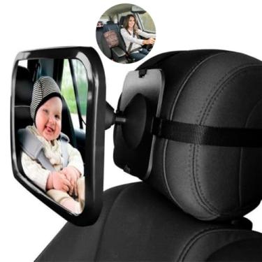 Imagem de Espelho Retrovisor para Banco Traseiro de Carro - Visão Ampla e Ajustável para Monitoramento de Bebê na Cadeirinha - Instalação Simples, Segurança e Conforto para os Pais Durante a Viagem