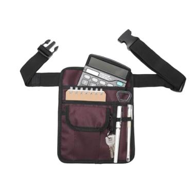 Imagem de Sarcia Sever Pouch, avental lateral para garçonete, avental de cintura de restaurante com cinto ajustável, bolsa utilitária para garçonete, vinho escuro