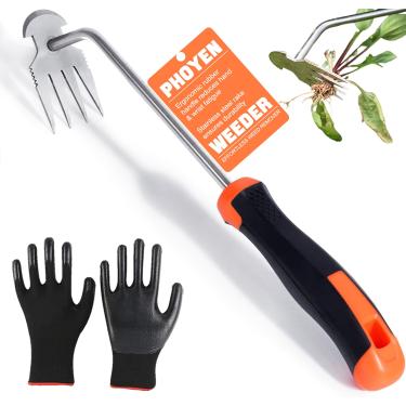 Imagem de Ferramenta extrator de ervas daninhas, ferramenta portátil de remoção de ervas daninhas, 2024 nova ferramenta de remoção de ervas daninhas de aço de 4 garras com orifício para pendurar, ferramenta
