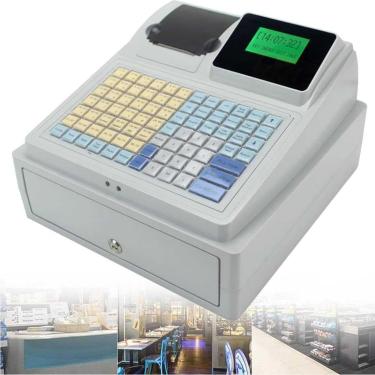 Imagem de Caixa registradora eletrônica, caixa registradora com 81 teclas para pequenas empresas, 8 caixas registradoras comerciais LED digitais com gaveta, caixa registradora atéIdeal para restaurant