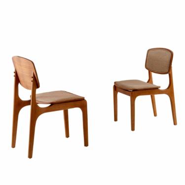 Imagem de Conjunto com 2 cadeiras Malta em Madeira Maciça para Sala de Jantar Moderna Mobília - Linho Palha/Cinam.imbuia