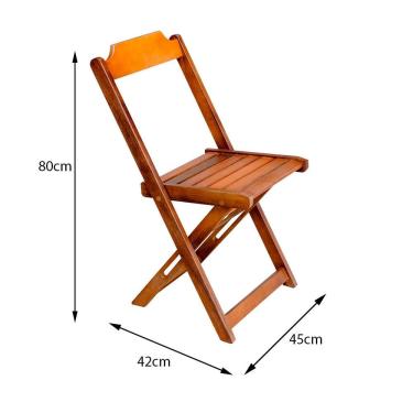 Imagem de Kit 8 Jogos de Mesa Dobravel com 2 Cadeiras de Madeira 70x70 - Castanho