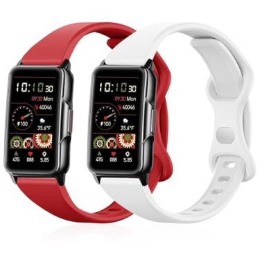 Imagem de Lzwldan Pacote com 2 pulseiras finas para relógio inteligente Mindrose H80 de 3,7 cm, pulseiras esportivas de silicone macio para monitor Mindrose H80 IP68 para mulheres e homens