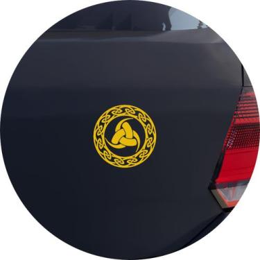 Imagem de Adesivo de Carro Chifre Triplo Viking - Melhor Adesivo, Amarelo