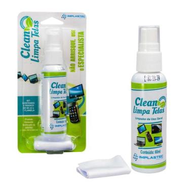 Imagem de Limpa Tela Clean 60ml Com Flanela Antirrisco Implastec, 1