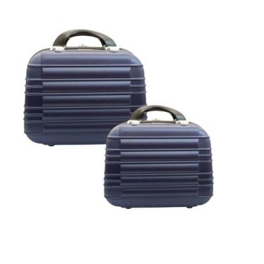Imagem de Kit frasqueiras de viagem chx maleta necessaire rígida abs., Azul, P M