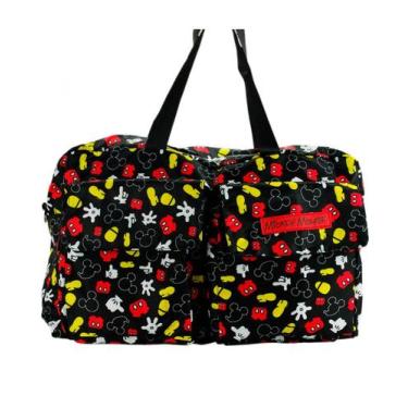 Imagem de Bolsa Preta Mickey Dobravel 32x47x21cm - Disney