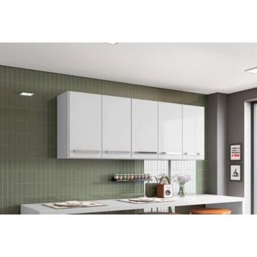 Imagem de Armario de Parede 5 Portas Branco Santorini Brienza Movelaria - Casa M