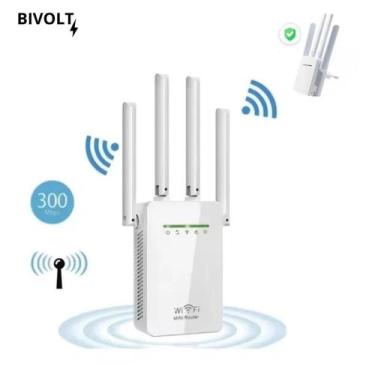 Imagem de Amplifique sua rede com o Repetidor Roteador de Sinal Wi-Fi 4 Antenas 