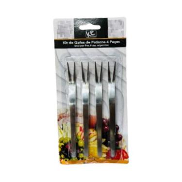 Imagem de Kit 4 Peças de Garfos para Aperitivos Petiscos Frutas Kehome