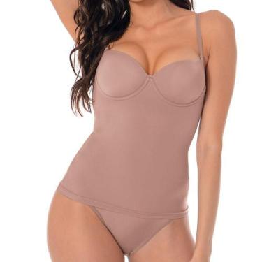 Imagem de Blusa Modeladora Elastano Control  DeMillus 93800, 46, Bege rosado