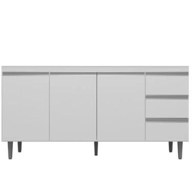 Imagem de Gabinete Balcão Martin 1.50m 3 Portas 3 Gavetas C/ Tampo Cozinha Branc