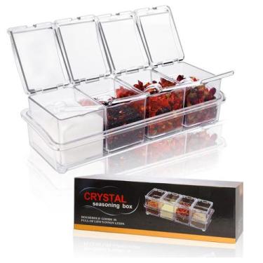 Imagem de Porta Condimentos Organizador Temperos Acrílico Crystal Box -  Crystal