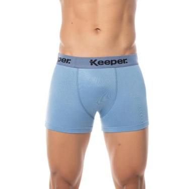 Imagem de Cueca boxer microfibra basic escolha as cores Keeper, Azul jeans, G (4