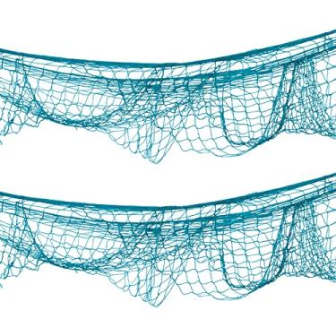 Imagem de Beistle Redes de pesca de fio de algodão para tema náutico sob o mar e decorações de festa de luau, 1,2 m x 3,6 m, turquesa