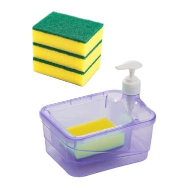 Imagem de DimyFew Dispensador de Sabão em Pó E Suporte de Esponja Recarregável Multifuncional Armazenamento