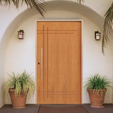 Imagem de Porta Pivotante Belíssima Imbuia 9 Padrão Batente 14 Puxador Tubo 60cm 120 X 210 Direito Natural