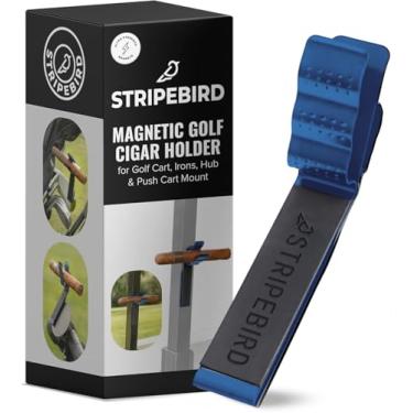 Imagem de Stripebird Suporte magnético para charutos de golfe - liga de alumínio durável com ímãs de neodímio - Magneticamente anexado ao carrinho de golfe, ferros, carrinho de empurrar e suporte de cubo -