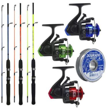 Imagem de Conjunto De Pesca Até 10kg 3 Varas, 3 Molinetes E 1 Linha - Summer
