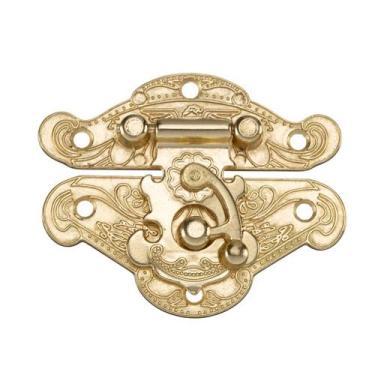 Imagem de Fecho Oriental Grande Trabalhado 2 Peças Metal Decoração Caixas Artesa