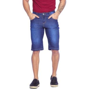 Imagem de Bermuda Jeans Masculina Manchada Tradicional Com Elastano  - NtD Modas