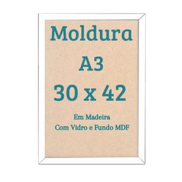 Imagem de Moldura A3 30x42 Com Vidro Diploma Foto Certificado Impressão - Belo O
