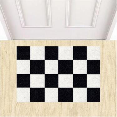 Imagem de Tapete Capacho Vinil Tabuleiro de Xadrez Decorativo 60X40cm. - ZAP TAP