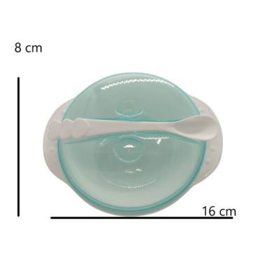 Imagem de Prato Kit Comida Bebê Pratinho Com Ventosa Infantil - Smart Baby, Azul