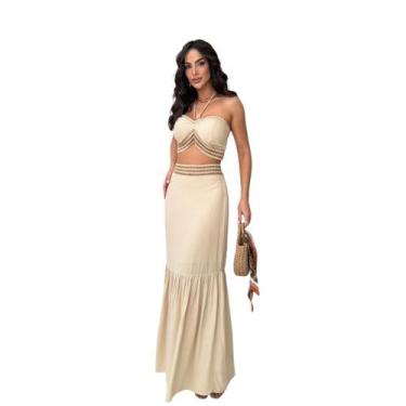 Imagem de Conjunto Feminino Saia longa e Top cropped Bojo - Charm Modell, Nude, 