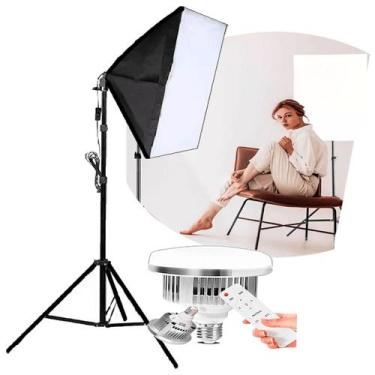 Imagem de Kit Estúdio Softbox Dimmer Controle Remoto + Lampada 110v/220v - DGM
