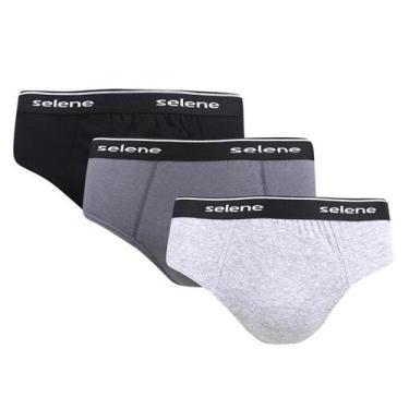 Imagem de Cueca selene slip kit com 3 11900 11910 algodão masculina tradicional,