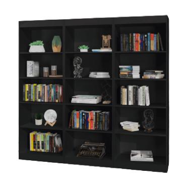 Imagem de Estante Livreiro Multiuso 12 prateleiras 1,78m Office Preto J&A