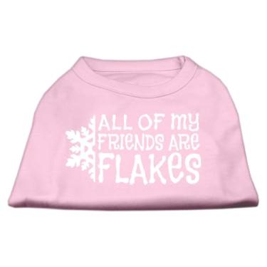 Imagem de Mirage Pet Products Camisetas estampadas All My Friends are Flakes de 20,3 cm para animais de estimação, PP, rosa claro