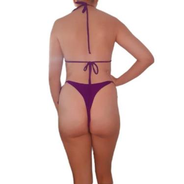 Imagem de Conjunto de biquini cortininha com bojo Biquini fio dental - RAYS MODA