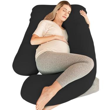 Imagem de Almofada de gravidez Cute Castle Cooling Cover preta em forma de U