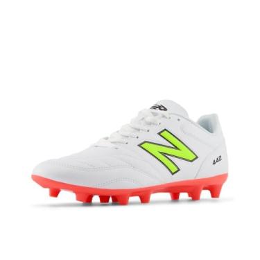Imagem de New Balance Tênis de futebol masculino 442 V2 Team FG, Branco/vermelho energético/Hi-Lite, 39