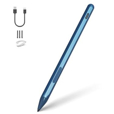 Imagem de Caneta Stylus para HP Envy X360 Pavilion X360 Spectre X360 Spectre X2 Envy X2 recarregável MPP 2.0 Tilt Active Pen com sensibilidade à pressão 4096, rejeição da palma, carregamento Tpye-c, azul