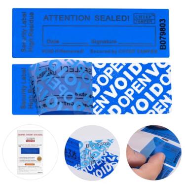Imagem de ChtepTamper 100 peças de etiquetas de segurança invioláveis de transferência total ótimas para envio de mercadorias, troca de arquivos de agência, proteção de privacidade ou mais (número de série 2 x