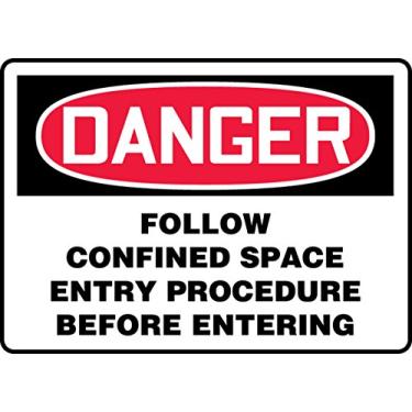 Imagem de Accuform "Danger Follow Confined Space Entry Procedure Before Entering" Confined Space, Aluma-Lite™, 10 x 14 polegadas (MCSP056XL)