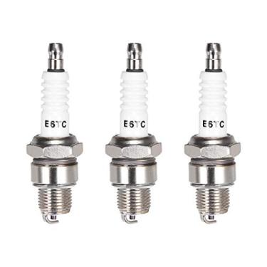 Imagem de uxcell E6TC Spark Plug para 50cc 70cc 90cc 110cc Moped Scooter ATV Dirt Quad Go Kart, 3 peças
