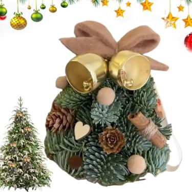 Imagem de Árvore de Natal de mesa,Árvore de Natal de mesa | Ornamentos para centros de mesa à prova d'água,Árvore de Natal em miniatura com sino, pequena árvore de Natal de mesa para Natal, aniversário, ano nov